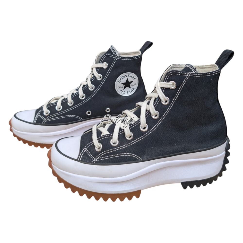 Converse CTAS Run Star Hike High Black White Platform Canvas Sneaker Womens 7.5 - Picture 5 of 10